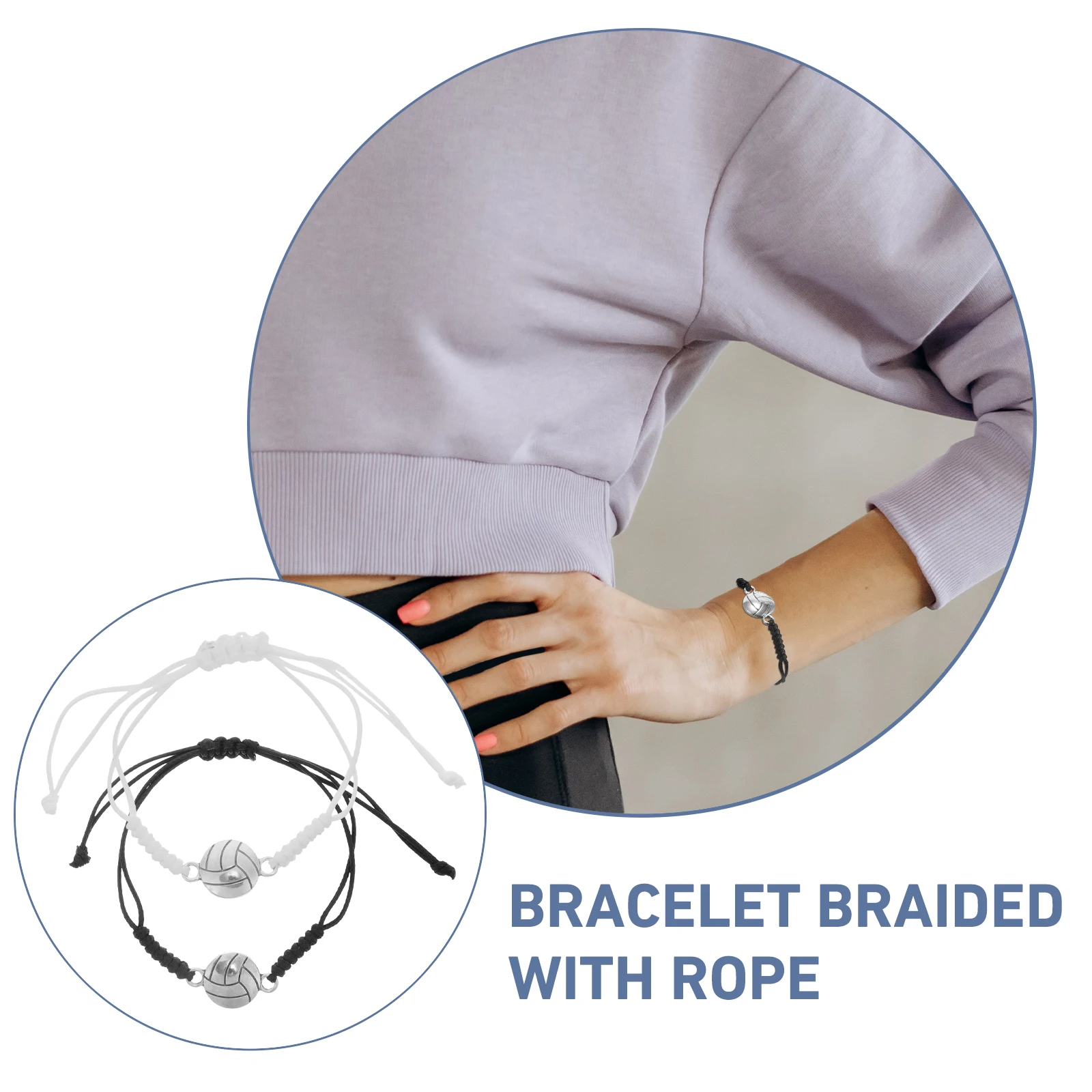 2 Pcs Volleyball Pendant Bracelet Braided Wrist Band Sport Bracelets Sports Fan
2 Pcs Volleyball Pendant Bracelet Braided Wrist Band Sport Bracelets Sports Fan