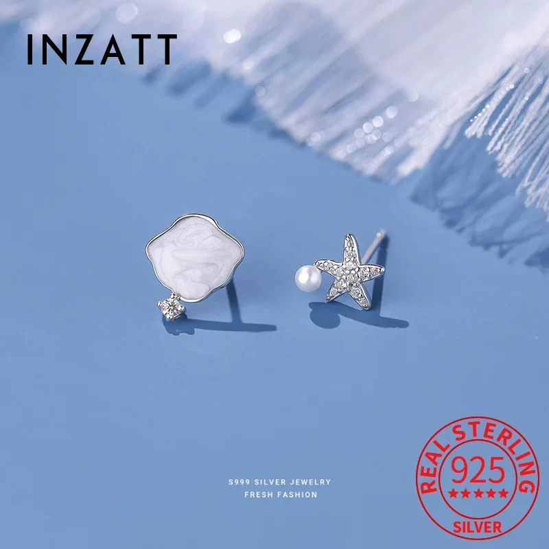 INZATT Real 925 Sterling Silver Asymmetric Shell Starfish Stud Earrings for Women Party Cute Fine Jewelry Summer Accessories
INZATT Real 925 Sterling Silver Asymmetric Shell Starfish Stud Earrings for Women Party Cute Fine Jewelry Summer Accessories