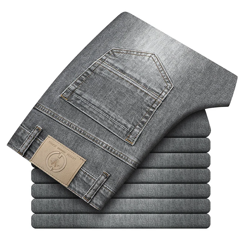 Spring/Summer 2023 Men's Gray Frayed Thin Jeans Classic Style Business Fashion Cotton Denim Stretch Pants Male Brand Trousers
Spring/Summer 2023 Men's Gray Frayed Thin Jeans Classic Style Business Fashion Cotton Denim Stretch Pants Male Brand Trousers