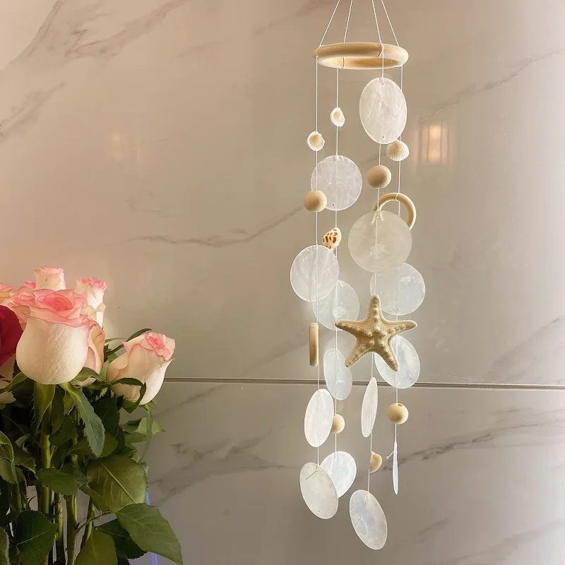 Handmade Finished Natural Shell Starfish Conch Wooden Wind Chime for Home Windowsill Entrance Seaside B&B
Handmade Finished Natural Shell Starfish Conch Wooden Wind Chime for Home Windowsill Entrance Seaside B&B