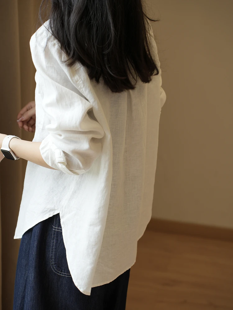 Женская льняная рубашка с длинным рукавом, свободного кроя, с воротником, для весны и осени, повседневная, комфортная, дышащая
Женская льняная рубашка с длинным рукавом, свободного кроя, с воротником, для весны и осени, повседневная, комфортная, дышащая