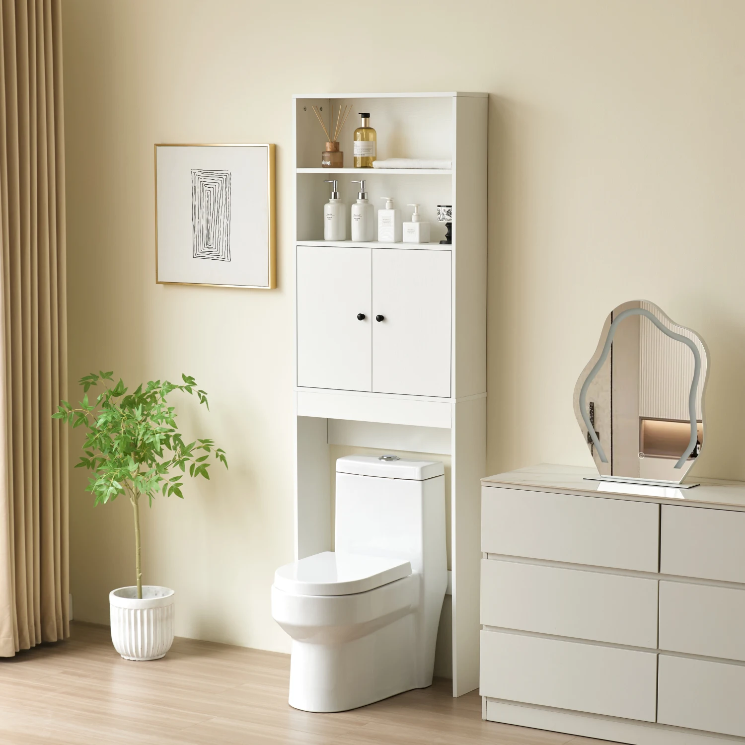 Over The Toilet Storage Cabinet, Farmhouse Storage Cabinet Over Toilet with 2 Barn Door & Toilet Paper Holder Stand,Home Space-S
Over The Toilet Storage Cabinet, Farmhouse Storage Cabinet Over Toilet with 2 Barn Door & Toilet Paper Holder Stand,Home Space-S