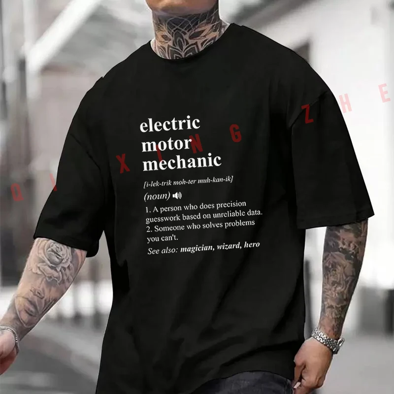 Electric Motor Mechanic Definition T-Shirt Moto Cotton Cute Men Clothes Plain Summer Casual Short Sleeve Round Neck T Shirts
Electric Motor Mechanic Definition T-Shirt Moto Cotton Cute Men Clothes Plain Summer Casual Short Sleeve Round Neck T Shirts