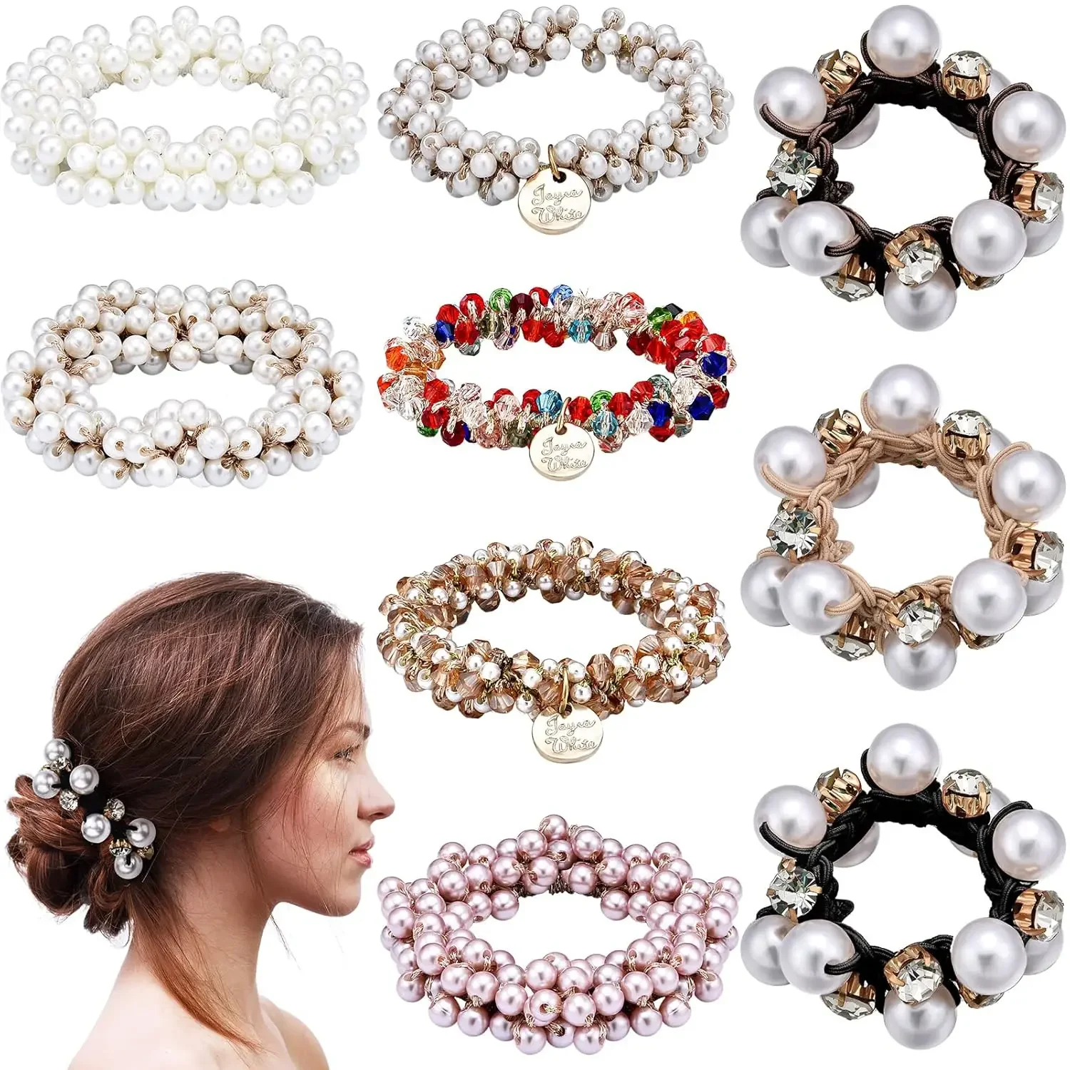 9 Pcs Hair Accessories Pearl Hair Ties Crystal Elastic Ropes Stretchy Bead Ponytail Holders Boho Handmade Elastics Ties Bracelet
9 Pcs Hair Accessories Pearl Hair Ties Crystal Elastic Ropes Stretchy Bead Ponytail Holders Boho Handmade Elastics Ties Bracelet