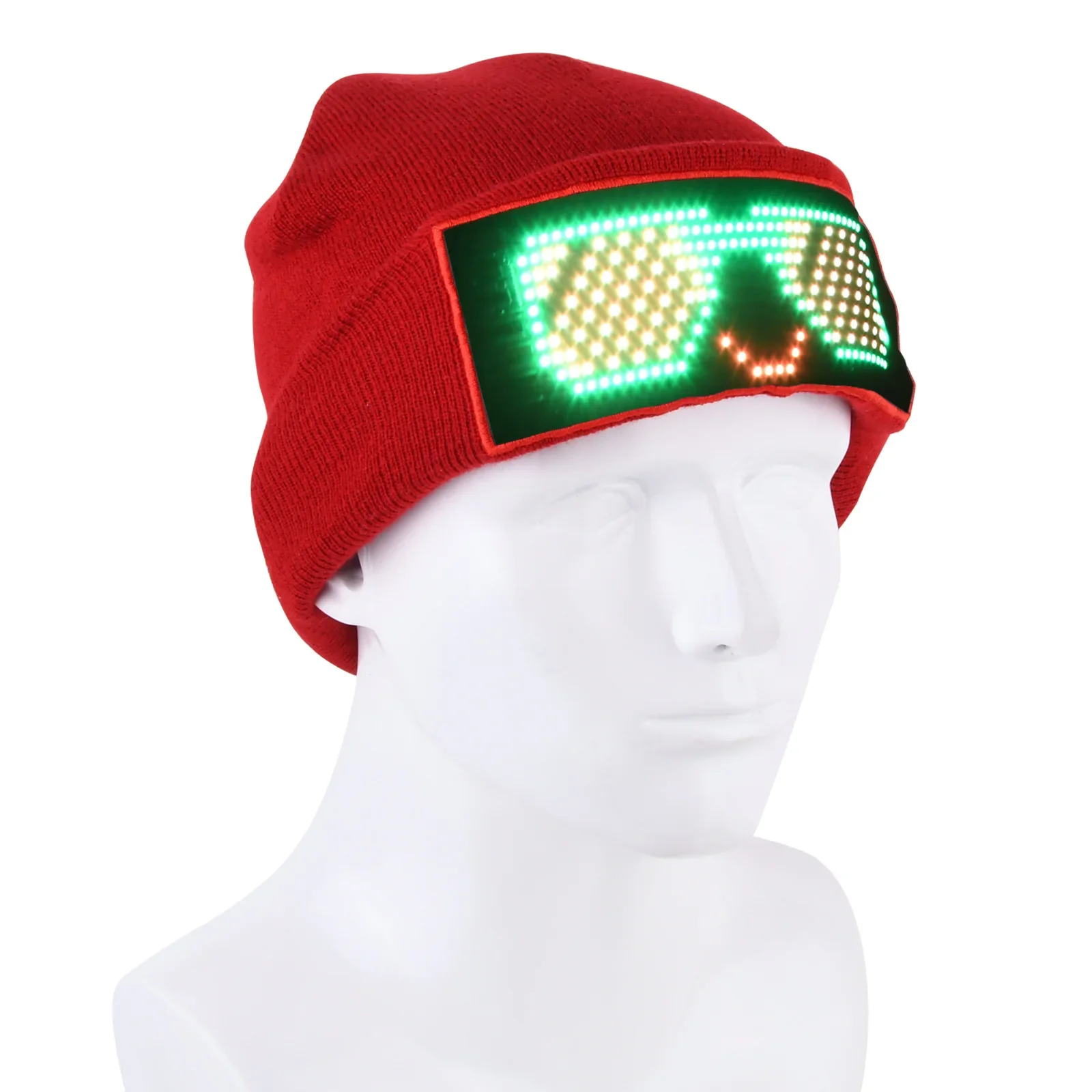 APP Custom Text Pattern Knitted LED Light Display Face Small Cool Cold Earwarmers Pile Hat
APP Custom Text Pattern Knitted LED Light Display Face Small Cool Cold Earwarmers Pile Hat