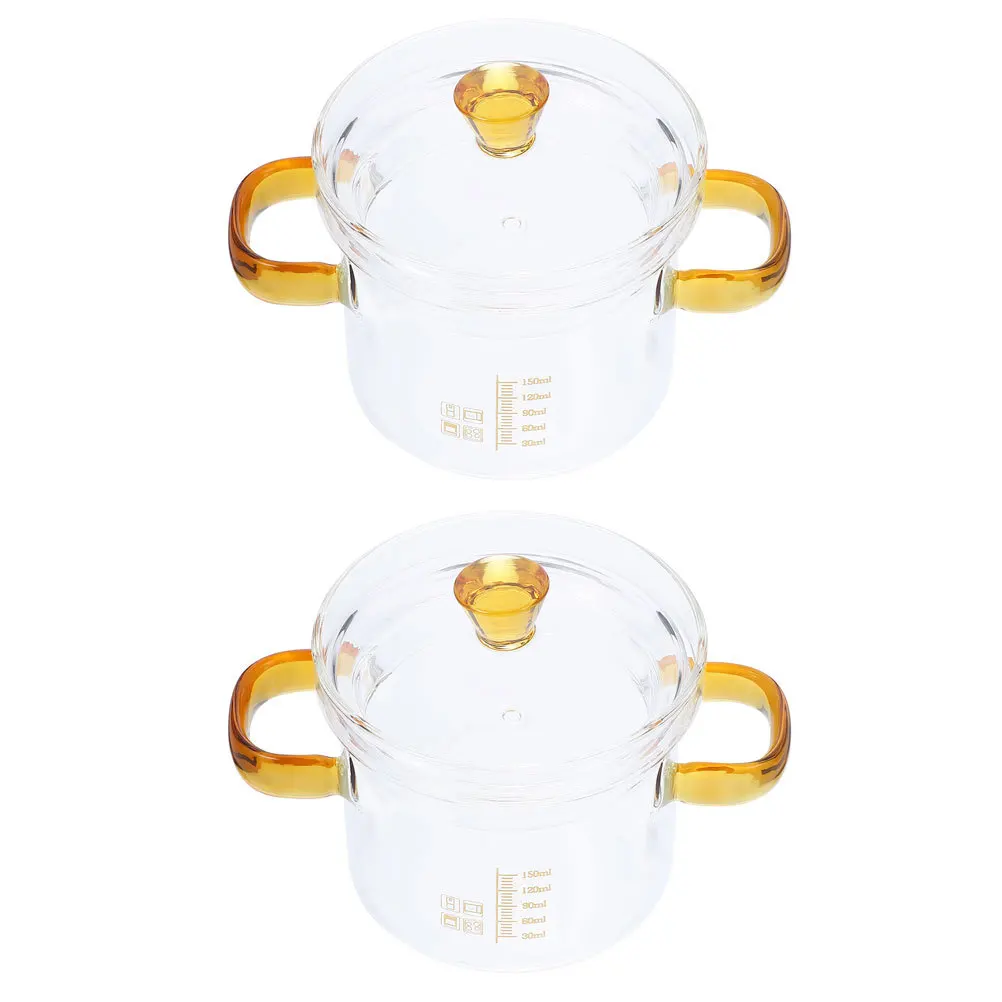 2Pcs Kitchen Glass Stew Pot Double Handle Heat Resistant Cooking Pot Household Cookware for Soup Milk Sauce Noodles Stewing
2Pcs Kitchen Glass Stew Pot Double Handle Heat Resistant Cooking Pot Household Cookware for Soup Milk Sauce Noodles Stewing