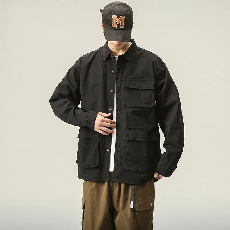 Men's Casual Jacket Autumn Workwear Cotton Long Sleeved Multi Pocket Lapel Work Tactical Coat Shirts Man Cargo Loose Army Blouus
Men's Casual Jacket Autumn Workwear Cotton Long Sleeved Multi Pocket Lapel Work Tactical Coat Shirts Man Cargo Loose Army Blouus