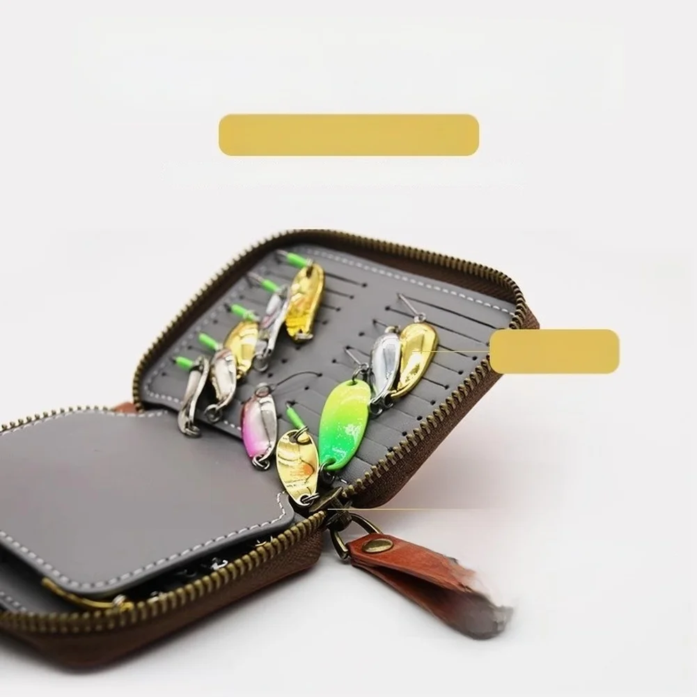 Fly Fishing Tackle Organizer PU Leather Compact Lure Storage Bag with Smooth Zipper for Travel 11x8.5x2cm Size
Fly Fishing Tackle Organizer PU Leather Compact Lure Storage Bag with Smooth Zipper for Travel 11x8.5x2cm Size