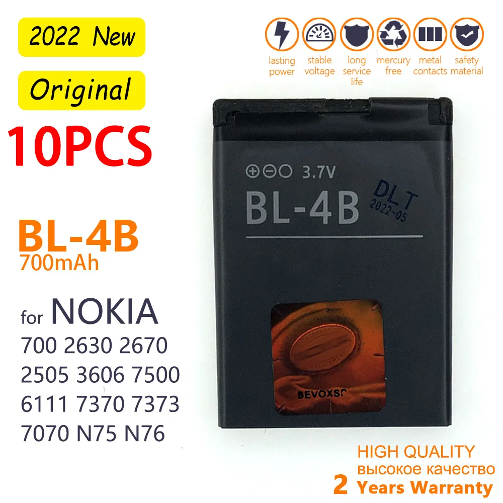 Оригинальная фотобатарея для Nokia N76 5000 5320XM 7070 2505 2630 2660 2760 7088 2730 N75 BL 4B 6111 мАч
Оригинальная фотобатарея для Nokia N76 5000 5320XM 7070 2505 2630 2660 2760 7088 2730 N75 BL 4B 6111 мАч