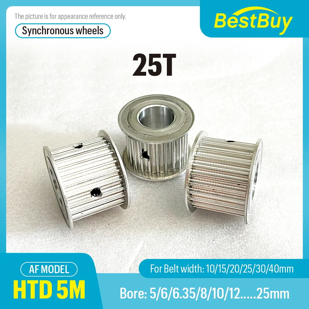 HTD 5M AF Type 25 Teeth Timing Pulley 5mm Pitch Bore 5-12.7mm for Linear Pulley 5GT Compatible with Belts 10/15/20/25/30/40mm Wi
HTD 5M AF Type 25 Teeth Timing Pulley 5mm Pitch Bore 5-12.7mm for Linear Pulley 5GT Compatible with Belts 10/15/20/25/30/40mm Wi