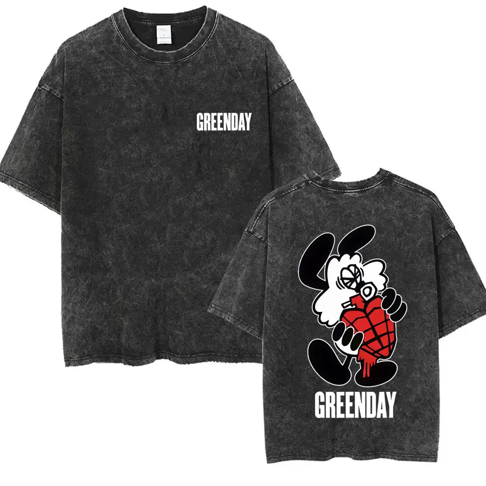 Washed Vintage Punk Band Green Day Cartoon Funny Style T-shirt Men Women Fashion Gothic Rock T Shirts Men's Oversized T-shirts
Washed Vintage Punk Band Green Day Cartoon Funny Style T-shirt Men Women Fashion Gothic Rock T Shirts Men's Oversized T-shirts
