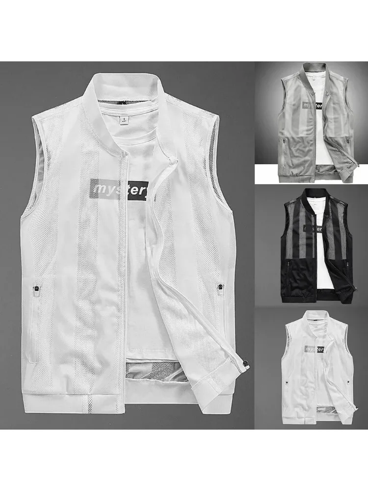 Лето 2025 г., мужской сетчатый жилет, повседневный спортивный беггер, дышащая, быстросохнущая куртка без рукавов, походная, рыбалка, рабочий солнцезащитный жилет
Лето 2025 г., мужской сетчатый жилет, повседневный спортивный беггер, дышащая, быстросохнущая куртка без рукавов, походная, рыбалка, рабочий солнцезащитный жилет