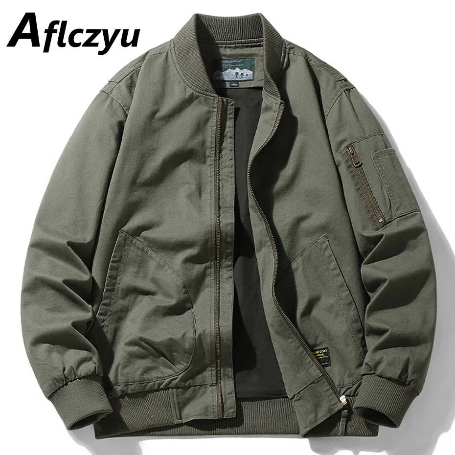 Military Bomber Jackets Men Green Baseball Jacket Coat Fashion Casual Pilot Coats Male Solid Color Outerwear
Military Bomber Jackets Men Green Baseball Jacket Coat Fashion Casual Pilot Coats Male Solid Color Outerwear