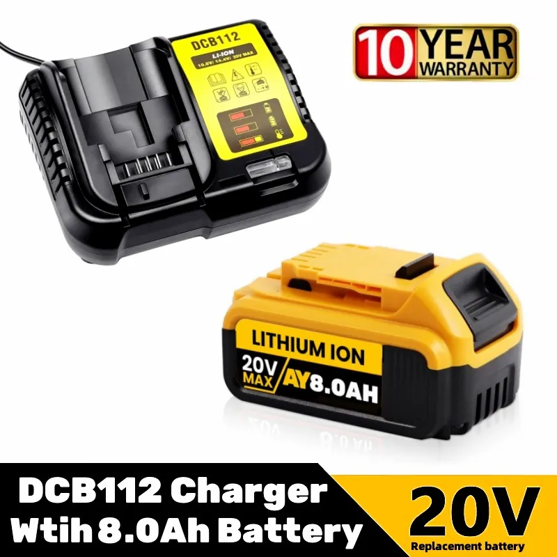8Ah Tools Battery for Dewalt 18V 20V Power Tools Rechargeable Electric Tool Accessories Lithium Batteries Replace DCB200 DCB184
8Ah Tools Battery for Dewalt 18V 20V Power Tools Rechargeable Electric Tool Accessories Lithium Batteries Replace DCB200 DCB184