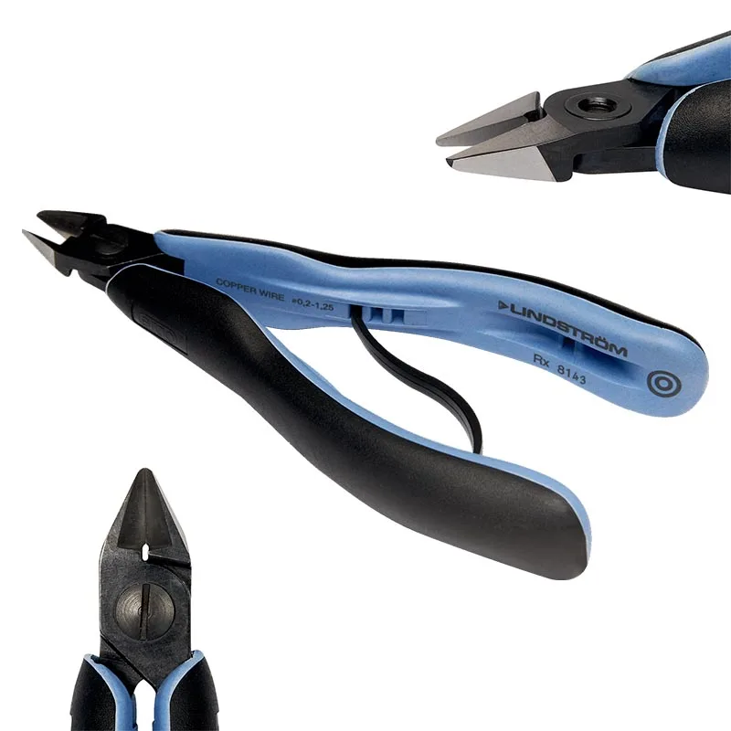 Lindstrom ERGO RX 8143 Tapered Head Jewelers Diagonal Cutters Micro-Bevel Cut 0.2-1.25mm for Electronics Precision Assembly
Lindstrom ERGO RX 8143 Tapered Head Jewelers Diagonal Cutters Micro-Bevel Cut 0.2-1.25mm for Electronics Precision Assembly