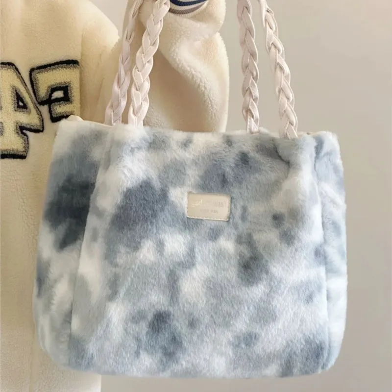 JIAERDI плюшевая сумка-тоут с принтом тай-дай, женская сумка с тканой ручкой, большая вместительная сумка на плечо, подмышки, женская мягкая удобная повседневная сумка 
JIAERDI плюшевая сумка-тоут с принтом тай-дай, женская сумка с тканой ручкой, большая вместительная сумка на плечо, подмышки, женская мягкая удобная повседневная сумка