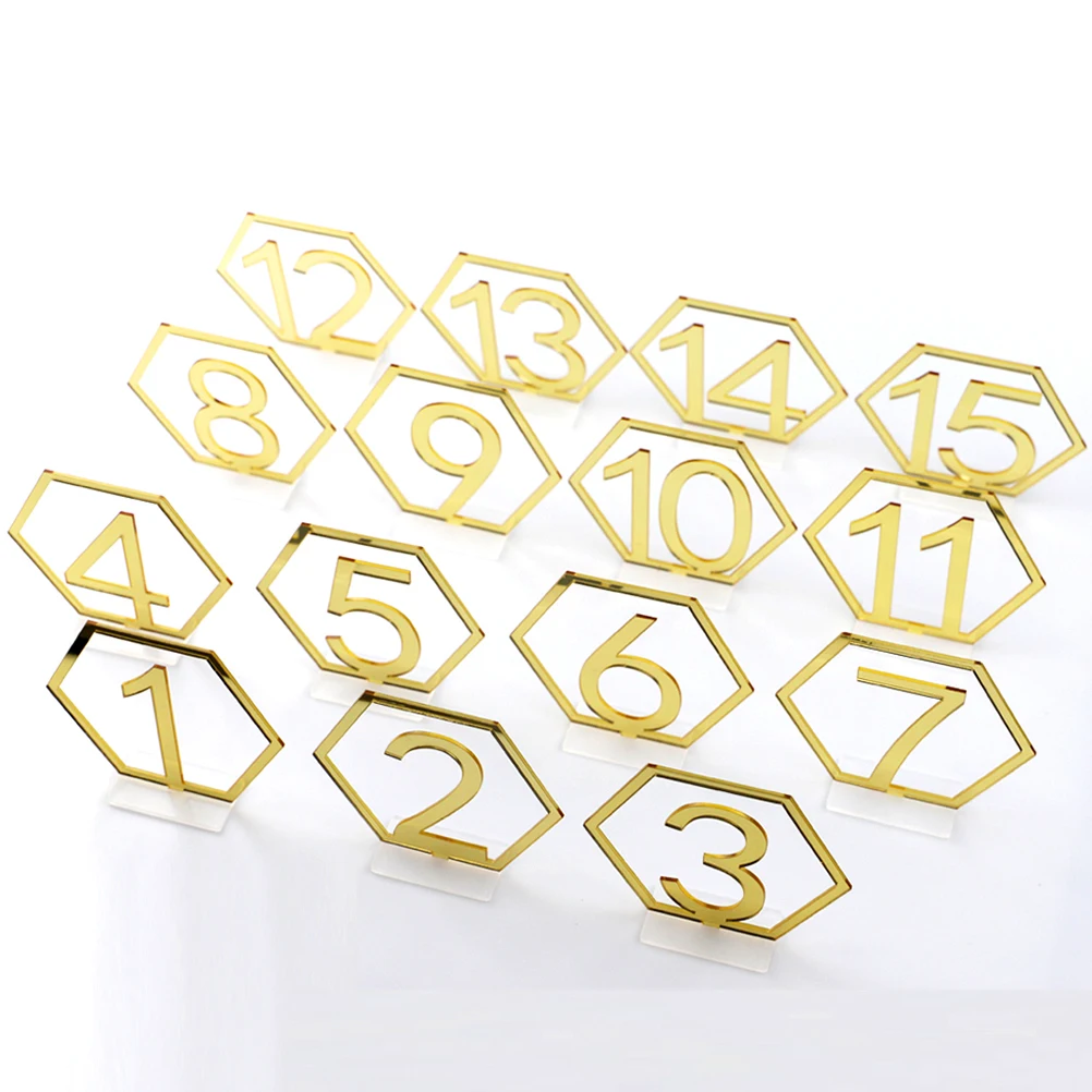 1 set Wedding Table Numbers Hexagonal Acrylic Hollow Desk License Plates Decor Banquet Seating Cards Centerpieces
1 set Wedding Table Numbers Hexagonal Acrylic Hollow Desk License Plates Decor Banquet Seating Cards Centerpieces
