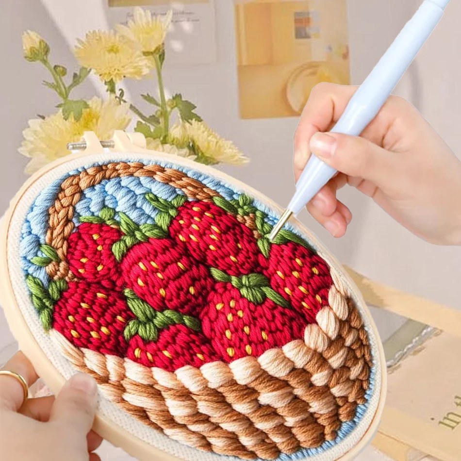 strawberry pattern Punch Needle Kits Threader, Yarns, Rug Punch Hand Embroidery Kit Starter Needle Point Kit Home Wall Art Decor
strawberry pattern Punch Needle Kits Threader, Yarns, Rug Punch Hand Embroidery Kit Starter Needle Point Kit Home Wall Art Decor
