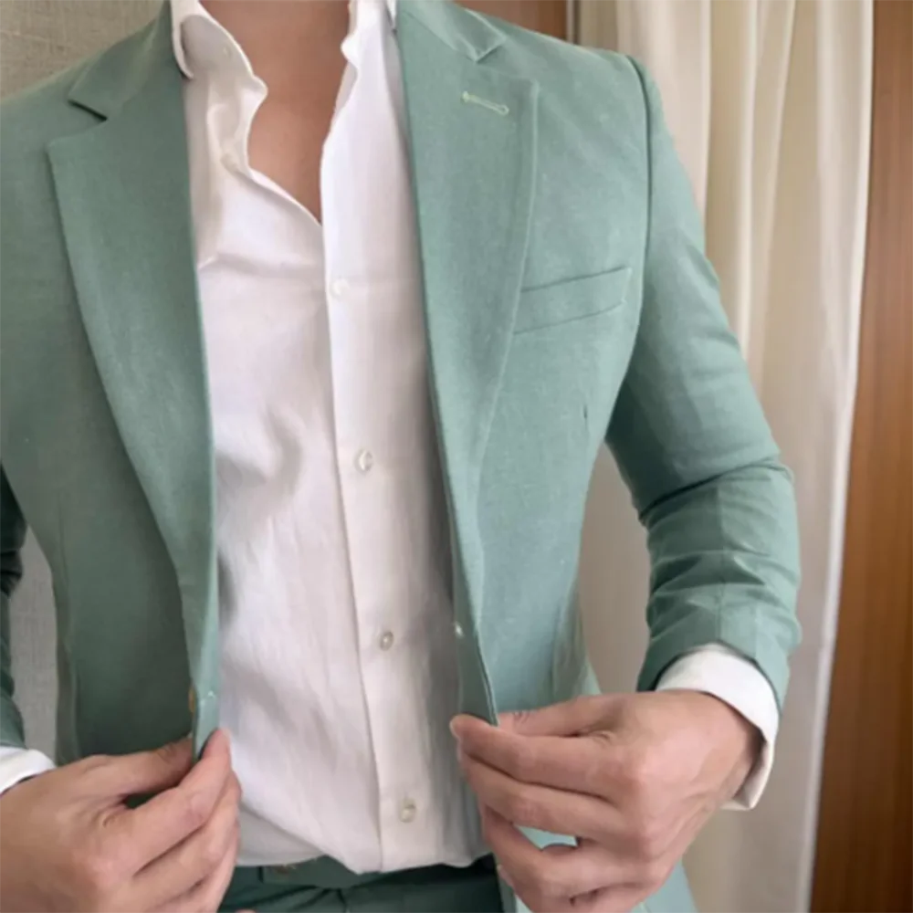 Summer Linen Suit For Men Peak Lapel Single Breasted Two-pieces (Jacket+Pants) Blazer Set Fashion Causal Daily Work Prom Outfits
Summer Linen Suit For Men Peak Lapel Single Breasted Two-pieces (Jacket+Pants) Blazer Set Fashion Causal Daily Work Prom Outfits