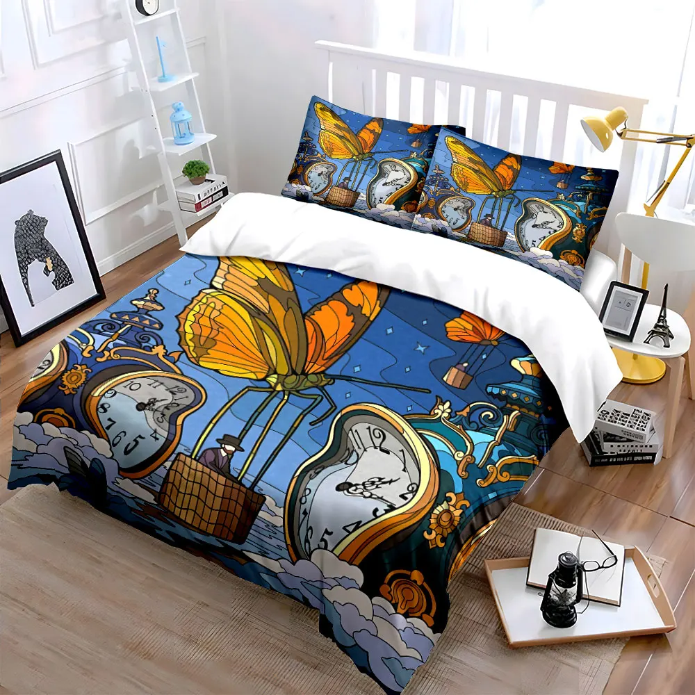 Dreamy Butterfly Clock Decor Soft Skin-Friendly Bedding Set Includes 1 Duvet Cover And 2 Pillowcase, Gift
Dreamy Butterfly Clock Decor Soft Skin-Friendly Bedding Set Includes 1 Duvet Cover And 2 Pillowcase, Gift