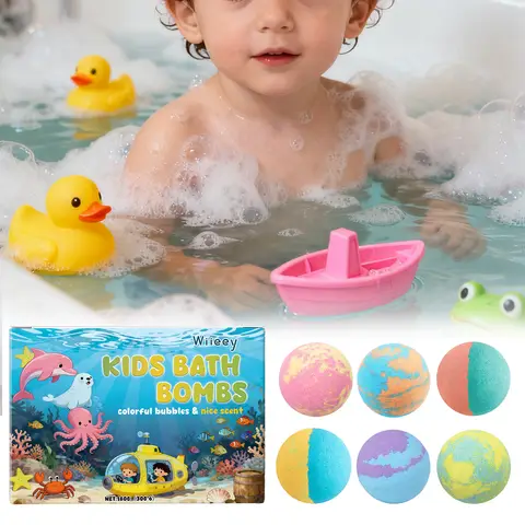 Kids Colorful Bath Bombs, Bath Color Fizzy Spa Balls Gift Set for Kids Bathtub Fun Relaxing Holiday Gift Toys for Kids Toddlers