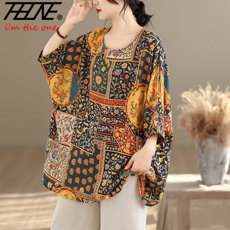THHONE Summer Fashion Women Shirts Blouses 2026 Cotton Linen Print Loose Casual O Neck Short Sleeve Korean Camisas Blusa Mujer
THHONE Summer Fashion Women Shirts Blouses 2026 Cotton Linen Print Loose Casual O Neck Short Sleeve Korean Camisas Blusa Mujer