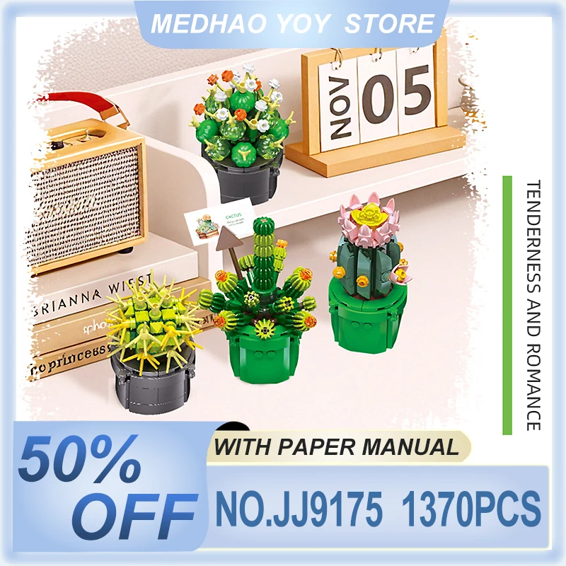 Desk Orn JIESTAR JJ9175 Technial Cactus Potted plants Mini Model Ornament Builing Blocks Puzzle DIY Toys Chrismas Children Gifts
Desk Orn JIESTAR JJ9175 Technial Cactus Potted plants Mini Model Ornament Builing Blocks Puzzle DIY Toys Chrismas Children Gifts