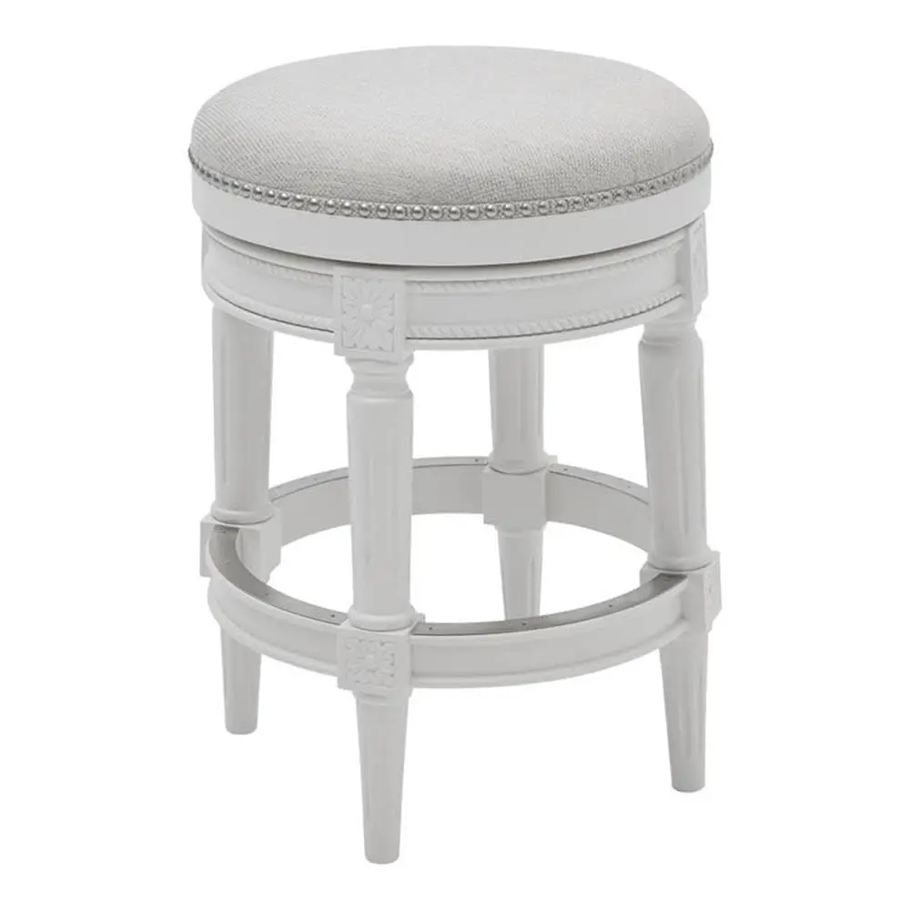 25" Backless Counter Height Stool Wood Swivel Cushioned Nailhead Kitchen Bar Customized
25" Backless Counter Height Stool Wood Swivel Cushioned Nailhead Kitchen Bar Customized