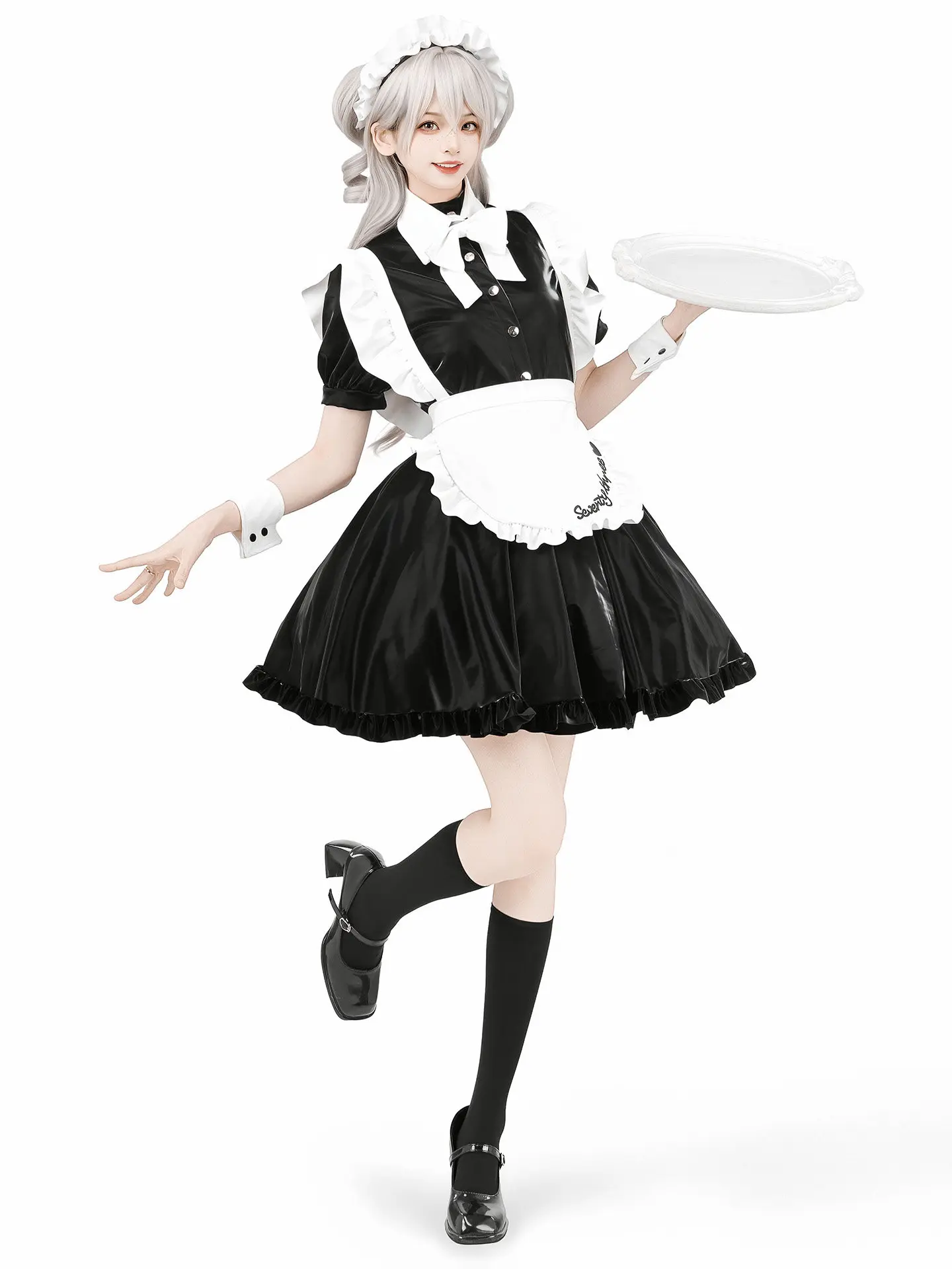 Asuka Maid Cosplay Costume, Black Patent Leather Asuka Maid Dress with White Apron, Anime Cosplay for Halloween & Comic
Asuka Maid Cosplay Costume, Black Patent Leather Asuka Maid Dress with White Apron, Anime Cosplay for Halloween & Comic