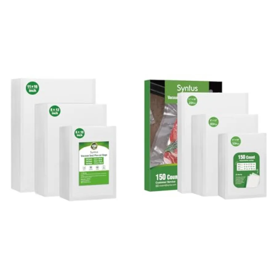 150 Pcs Precut Vacuum Sealer Bags and 150 Pcs Precut Vacuum Sealer Bags with Package Box
150 Pcs Precut Vacuum Sealer Bags and 150 Pcs Precut Vacuum Sealer Bags with Package Box