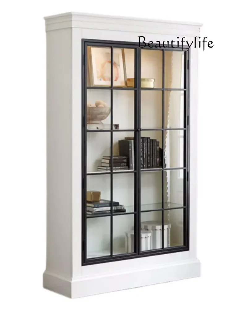 American solid wood bookcase, living room decorative glass door wine cabinet, French simple multi-functional storage
American solid wood bookcase, living room decorative glass door wine cabinet, French simple multi-functional storage