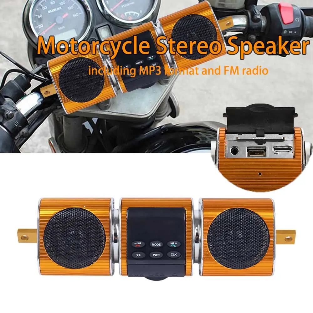 Motorcycle Audio FM Radio, USB TF Card Bluetooth-Compatible MP3 Music Player, Waterproof Stereo Speaker for 9.84-11.02 inch Bars
Motorcycle Audio FM Radio, USB TF Card Bluetooth-Compatible MP3 Music Player, Waterproof Stereo Speaker for 9.84-11.02 inch Bars