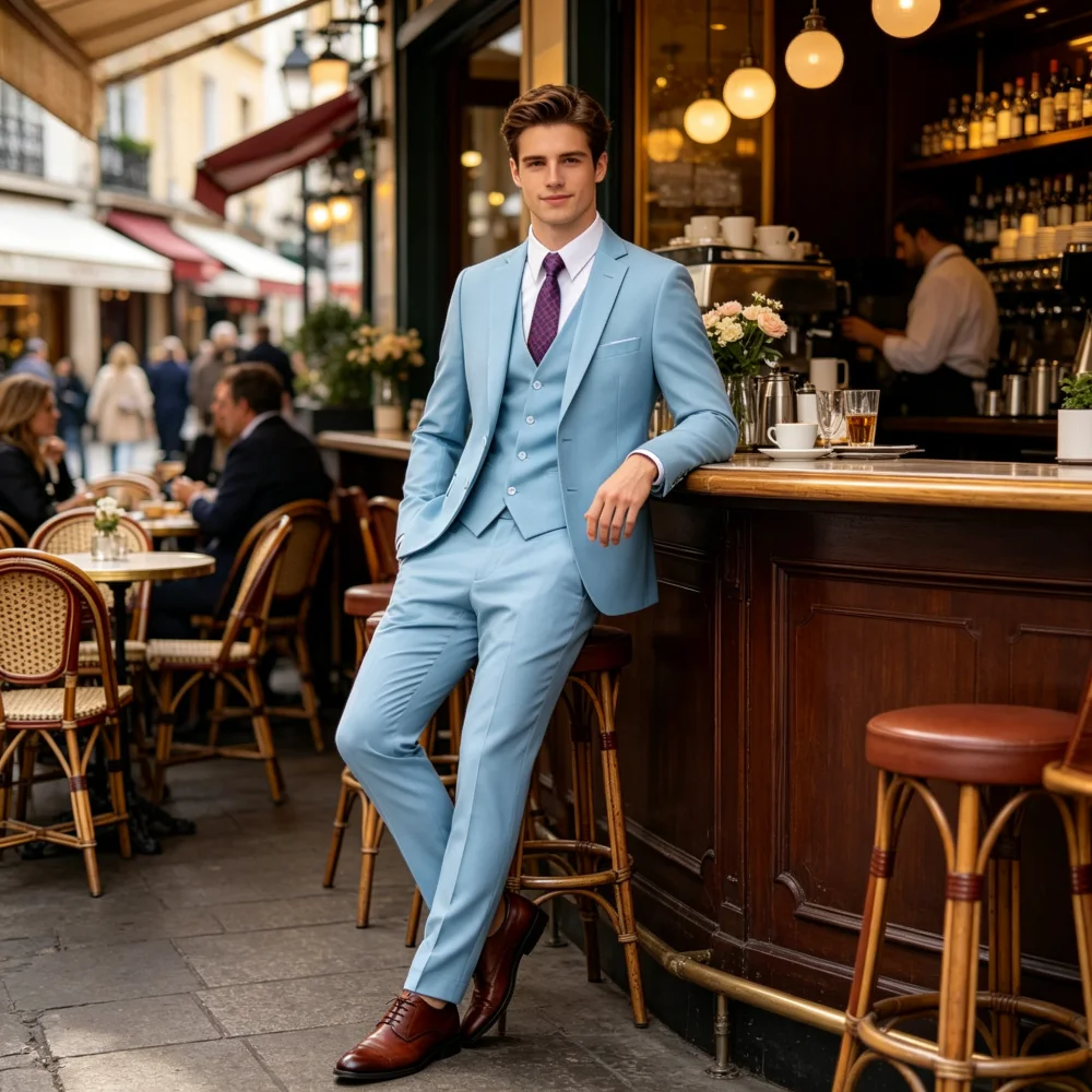 Men's Slim Fit White Tuxedo 3-Piece Suit for Wedding Dance Party Business Blazer Vest Pants Formal Wear
Men's Slim Fit White Tuxedo 3-Piece Suit for Wedding Dance Party Business Blazer Vest Pants Formal Wear