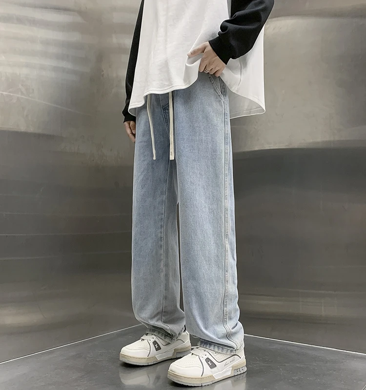 Men's Straight Leg Fce Lined Thiened Elastic Waist Casual Long Jeans Autumn Winter Faion Loose Fit Straight Cut Jeans
Men's Straight Leg Fce Lined Thiened Elastic Waist Casual Long Jeans Autumn Winter Faion Loose Fit Straight Cut Jeans