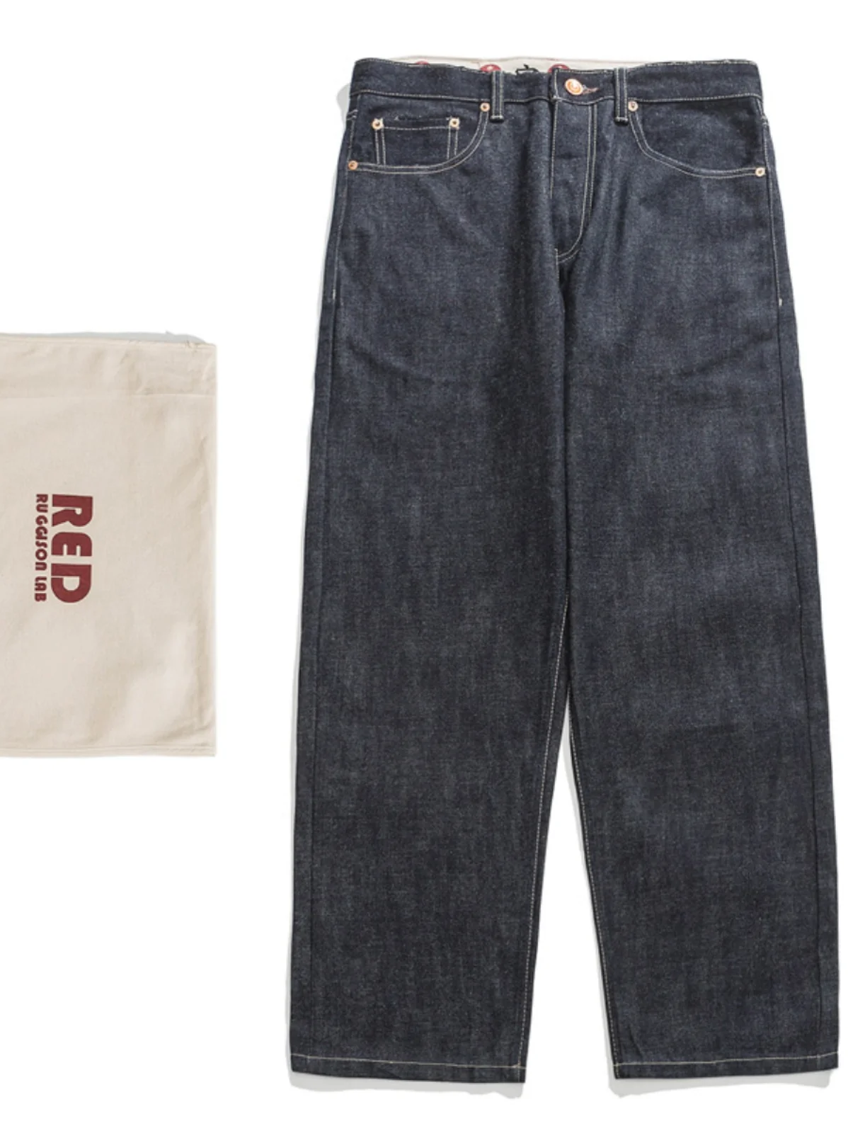Loose Straight Leg Pure Cotton 4oz Red Ear Jeans Men's Vintage Waed Indigo Blue Denim Casual Comfortable Autumn Wear
Loose Straight Leg Pure Cotton 4oz Red Ear Jeans Men's Vintage Waed Indigo Blue Denim Casual Comfortable Autumn Wear
