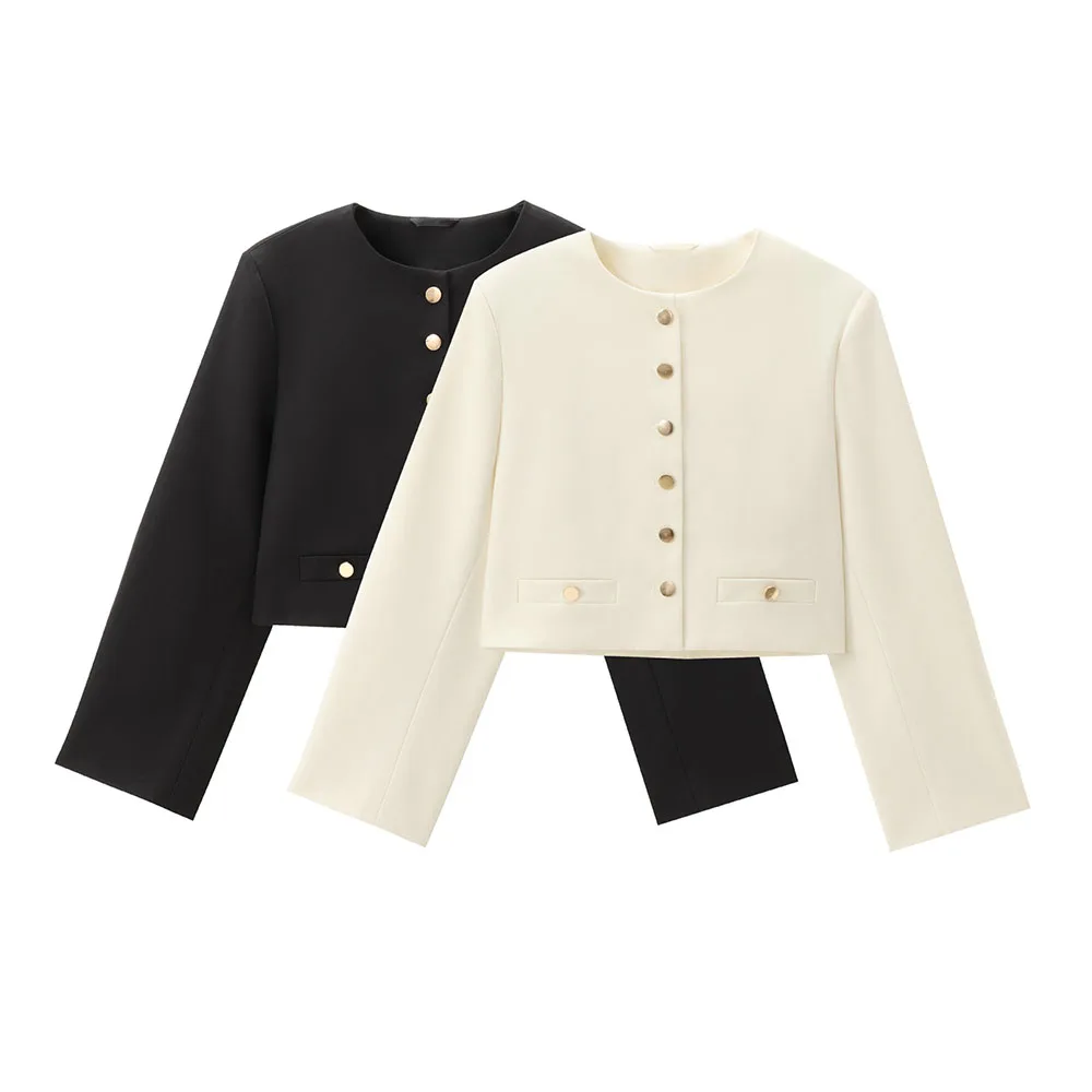 Autumn 2024 new women's fashion casual temperament Joker slim loose round neck button casual jacket.
Autumn 2024 new women's fashion casual temperament Joker slim loose round neck button casual jacket.