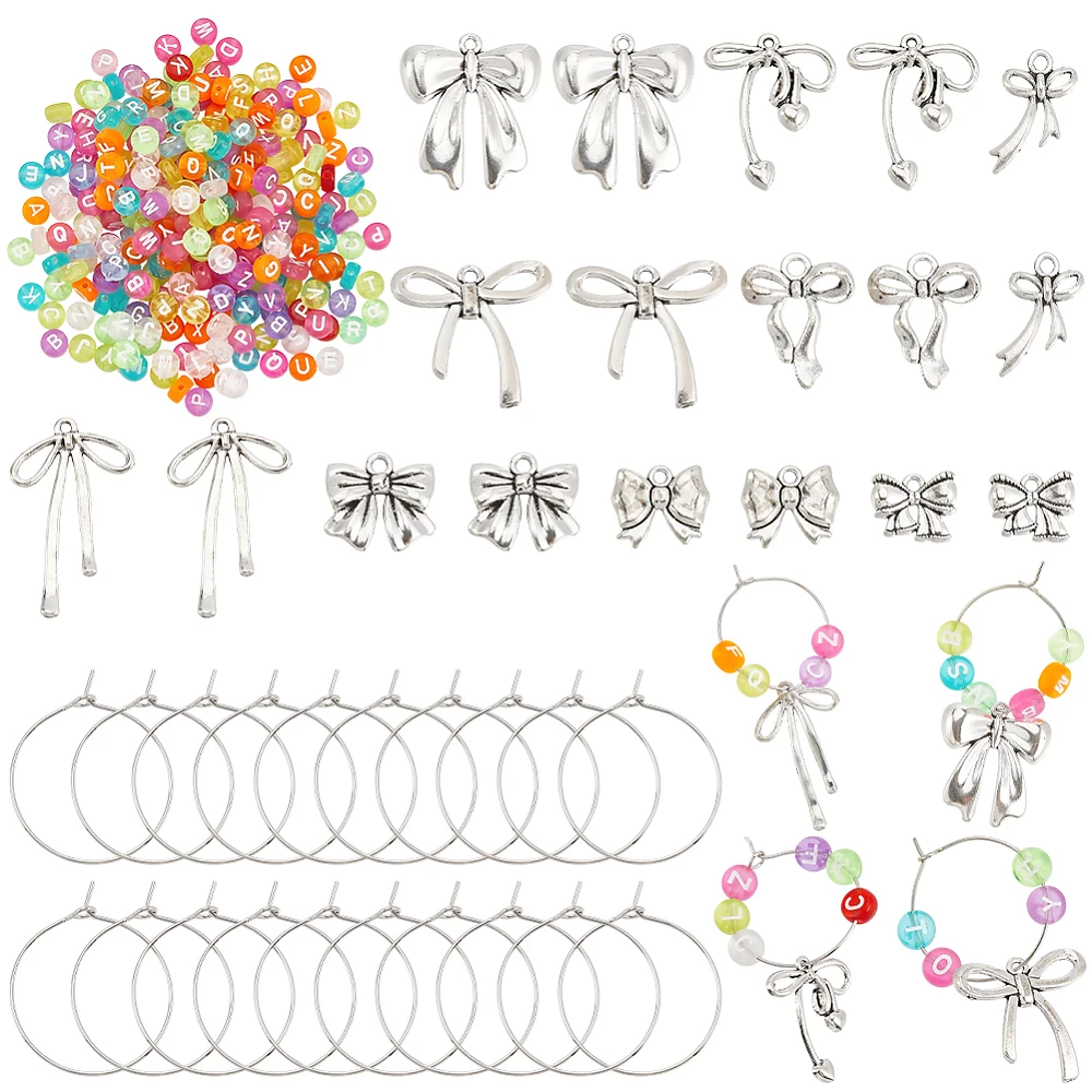 DIY Wine Glass Charms Making Kits Including Brass Wine Glass Charm Rings Bowknot Alloy Pendants Acrylic Letter Beads
DIY Wine Glass Charms Making Kits Including Brass Wine Glass Charm Rings Bowknot Alloy Pendants Acrylic Letter Beads