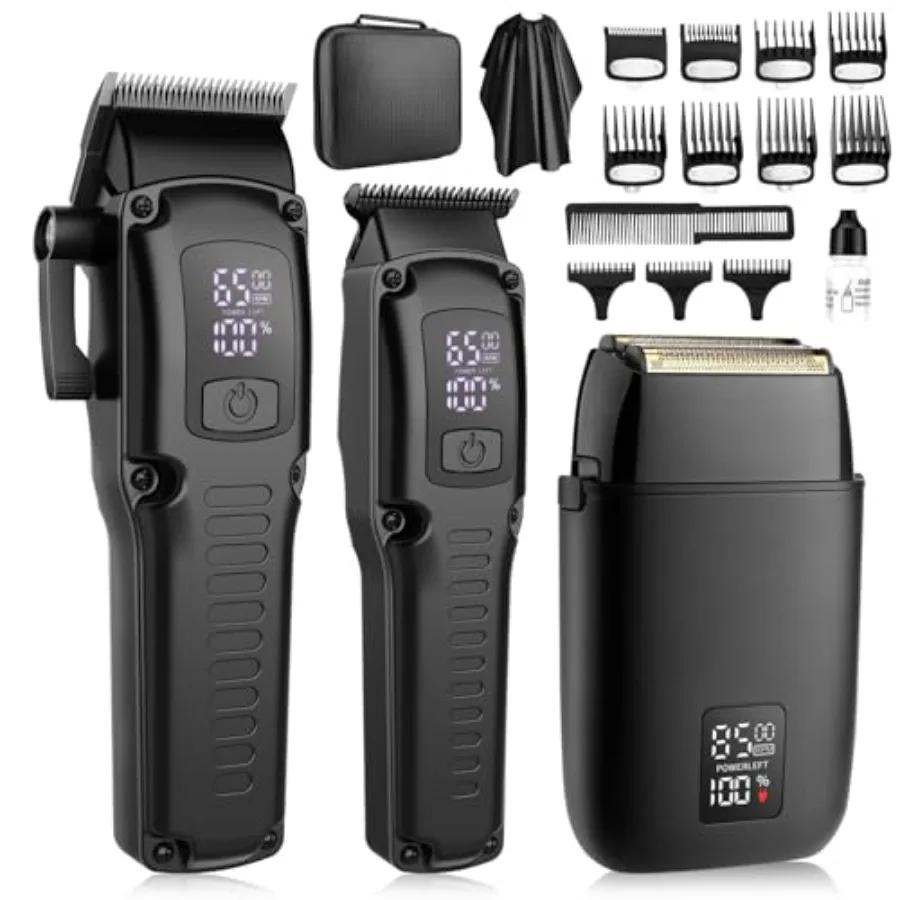 Professional Hair Clipper for Men, 3 in 1 Hair Clipper Beard Trimmer and Electric Foil Shaver Set with LED Display, Cordless Gr
Professional Hair Clipper for Men, 3 in 1 Hair Clipper Beard Trimmer and Electric Foil Shaver Set with LED Display, Cordless Gr