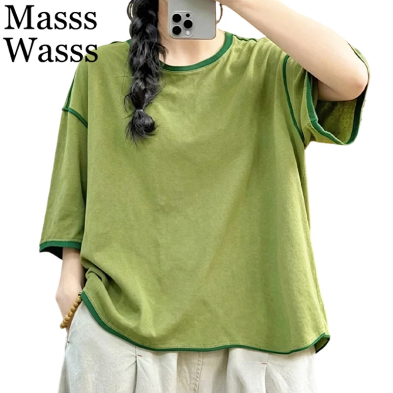 Masss Wasss 2026 Summer Vintage O Neck Tops Ladies Classic Leisure Striped Clothes Womens Korean Design Loose Fashion Tee Shirts
Masss Wasss 2026 Summer Vintage O Neck Tops Ladies Classic Leisure Striped Clothes Womens Korean Design Loose Fashion Tee Shirts