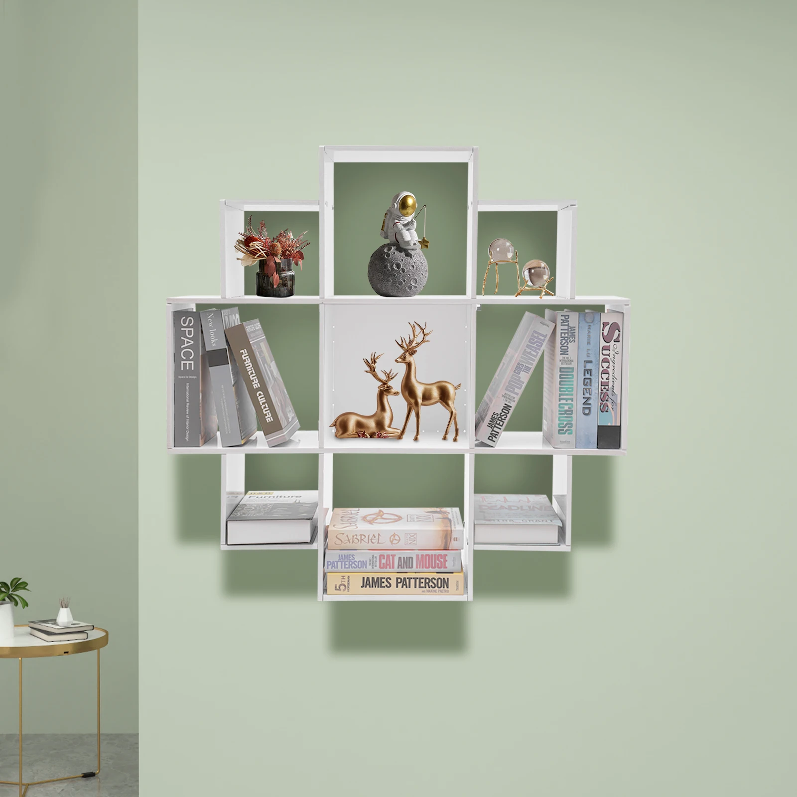 Wall Mounted Bookshelf, All White Irregular Geometric Bookcase, Flexible PVC Board Floating Shelves, Modern Decorative Storage
Wall Mounted Bookshelf, All White Irregular Geometric Bookcase, Flexible PVC Board Floating Shelves, Modern Decorative Storage
