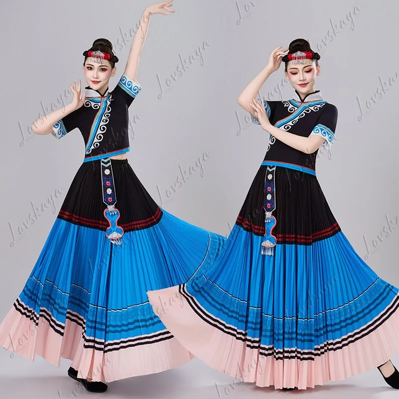 New Dance Costumes Have Deep Friendship with Women, Long Flowers, Yi Big Swing Skirts, and Ethnic Performance Costumes.
New Dance Costumes Have Deep Friendship with Women, Long Flowers, Yi Big Swing Skirts, and Ethnic Performance Costumes.