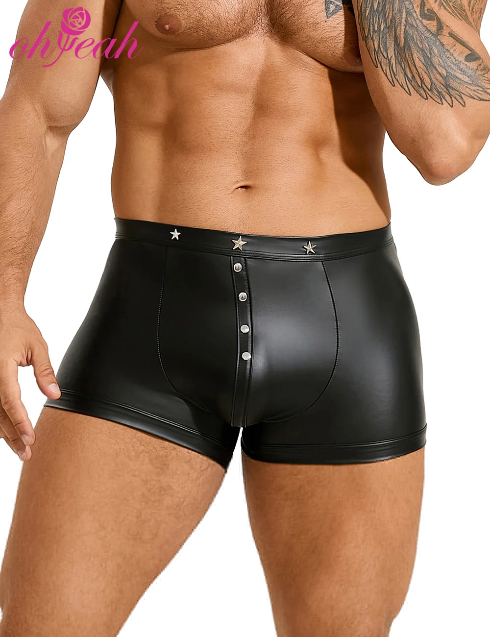 Black PU Leather Boxer Briefs for Men Sexy Rivets Studs Punk U-Shaped Pouch Comfort Square Cut Plus Size
Black PU Leather Boxer Briefs for Men Sexy Rivets Studs Punk U-Shaped Pouch Comfort Square Cut Plus Size