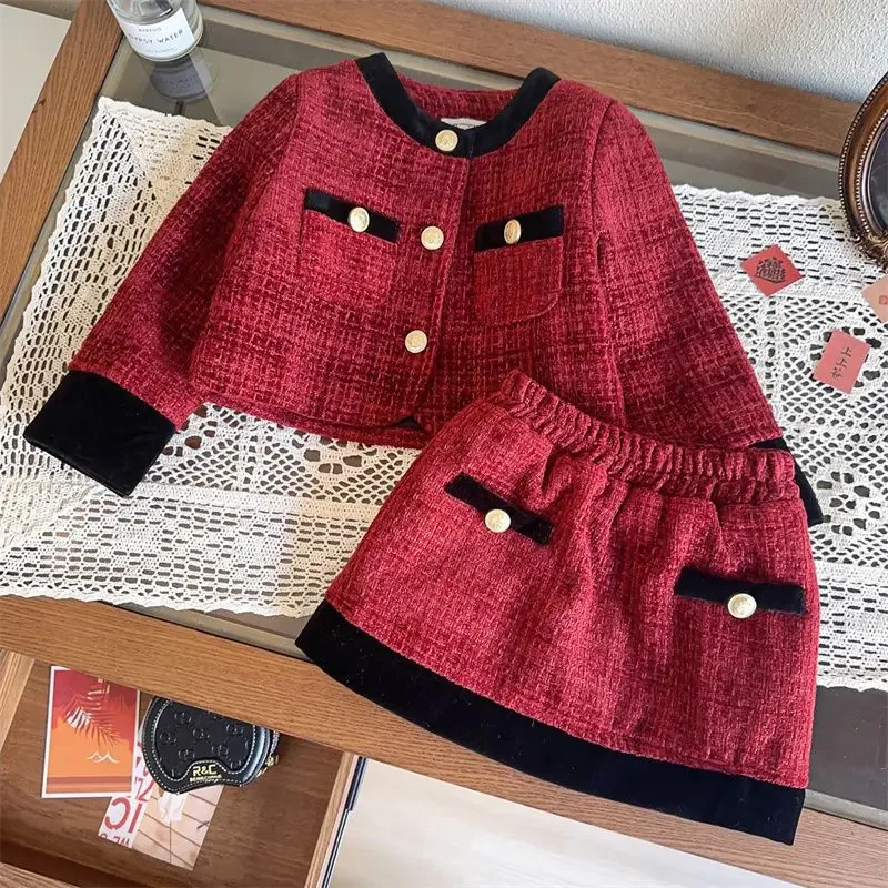 Children's Clothing Sets Red Coat + Skirt 2pcs Sets Padded Padded Set Kids Clothes Girls Winter Clothes Sets Outfit Set
Children's Clothing Sets Red Coat + Skirt 2pcs Sets Padded Padded Set Kids Clothes Girls Winter Clothes Sets Outfit Set