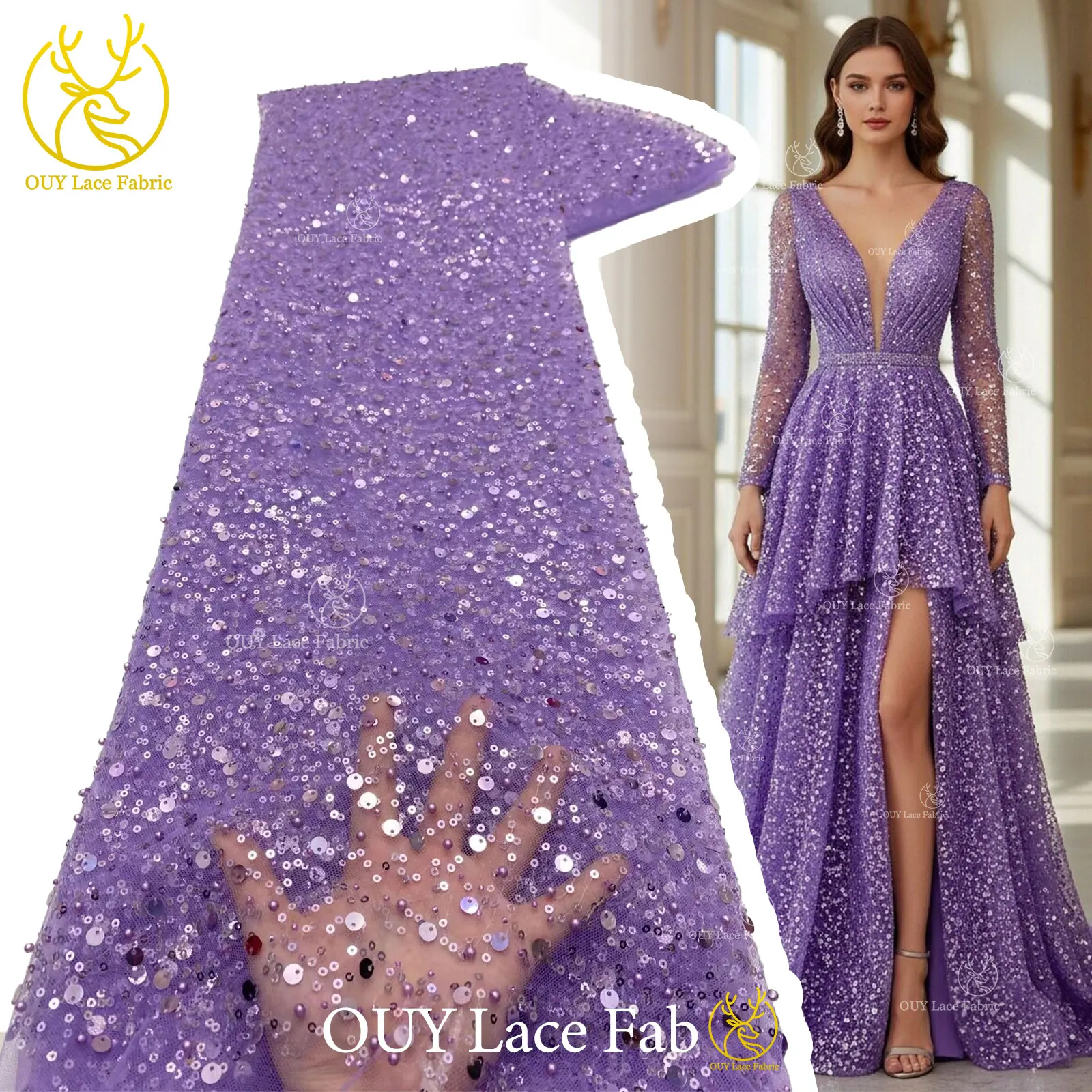 Hot Sale African Tulle Beaded Lace Fabric 2026 High Quality Nigerian French Mesh Sequins Lace For Wedding Party Dress Sewing
Hot Sale African Tulle Beaded Lace Fabric 2026 High Quality Nigerian French Mesh Sequins Lace For Wedding Party Dress Sewing