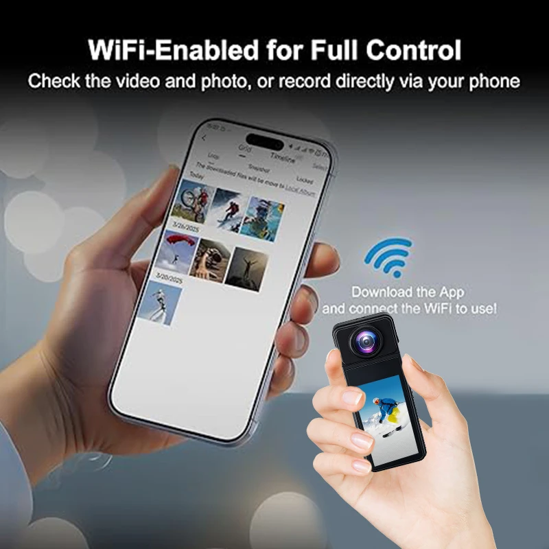 Мини-камера 4K HD, портативный магнитный видеорегистратор со встроенным аккумулятором, Wi-Fi AP 270 ° Вращающаяся видеокамера Len для бега и езды на велосипеде
Мини-камера 4K HD, портативный магнитный видеорегистратор со встроенным аккумулятором, Wi-Fi AP 270 ° Вращающаяся видеокамера Len для бега и езды на велосипеде