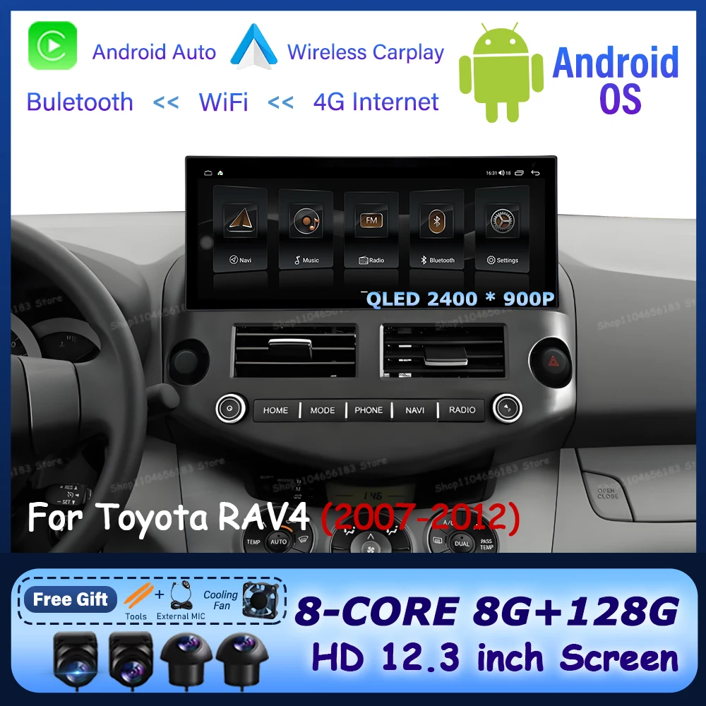 WIFI+4G for Toyota RAV4 2007 - 2012 Android OS Car Radio Multimedia Stereo Player Carplay GPS Navigation BT No 2 din QLED Screen
WIFI+4G for Toyota RAV4 2007 - 2012 Android OS Car Radio Multimedia Stereo Player Carplay GPS Navigation BT No 2 din QLED Screen