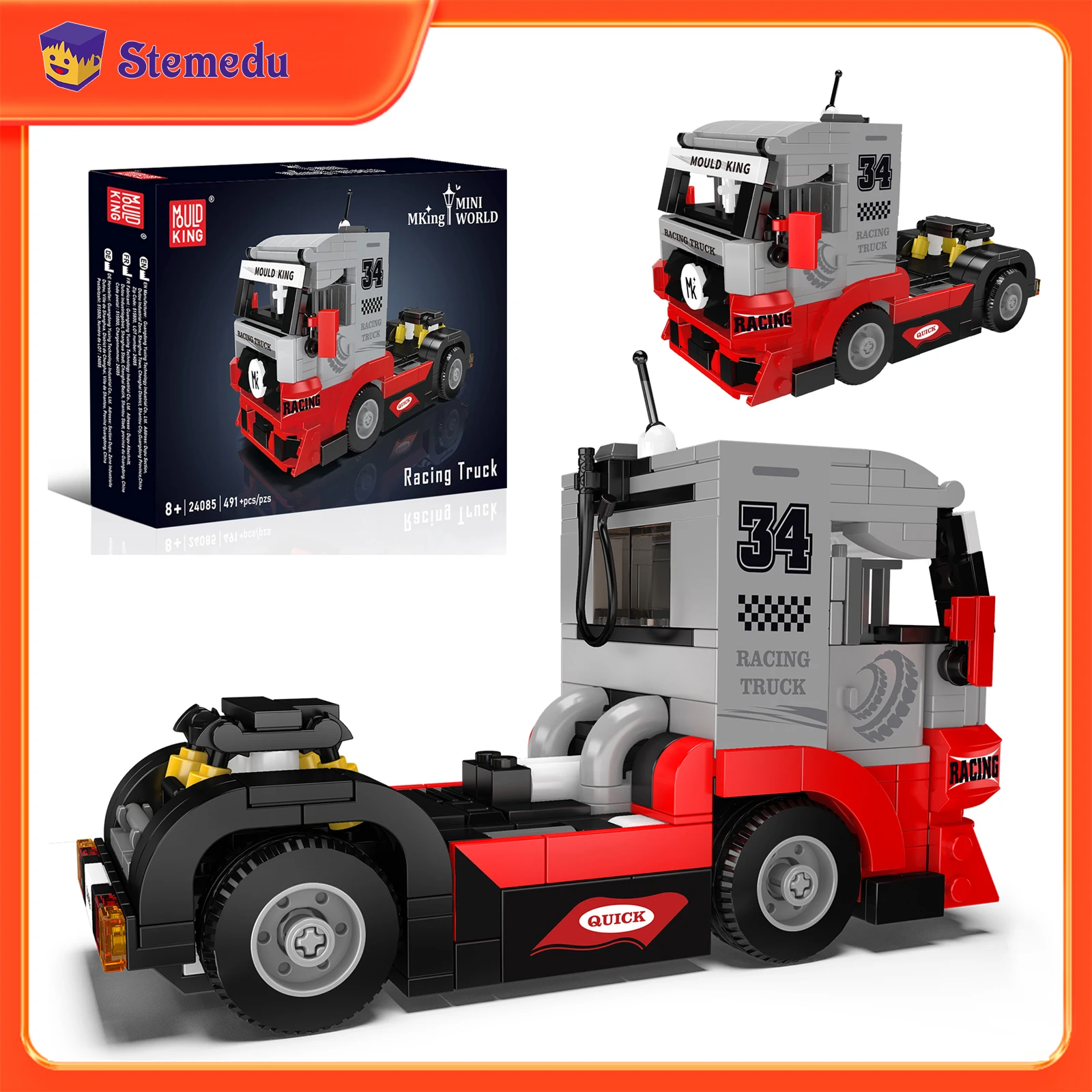 Mould King 24085 Racing Truck Building Blocks Mini Truck Head Model Desktop Ornaments Kids Bricks Assembly Toys Birthday Gift
Mould King 24085 Racing Truck Building Blocks Mini Truck Head Model Desktop Ornaments Kids Bricks Assembly Toys Birthday Gift