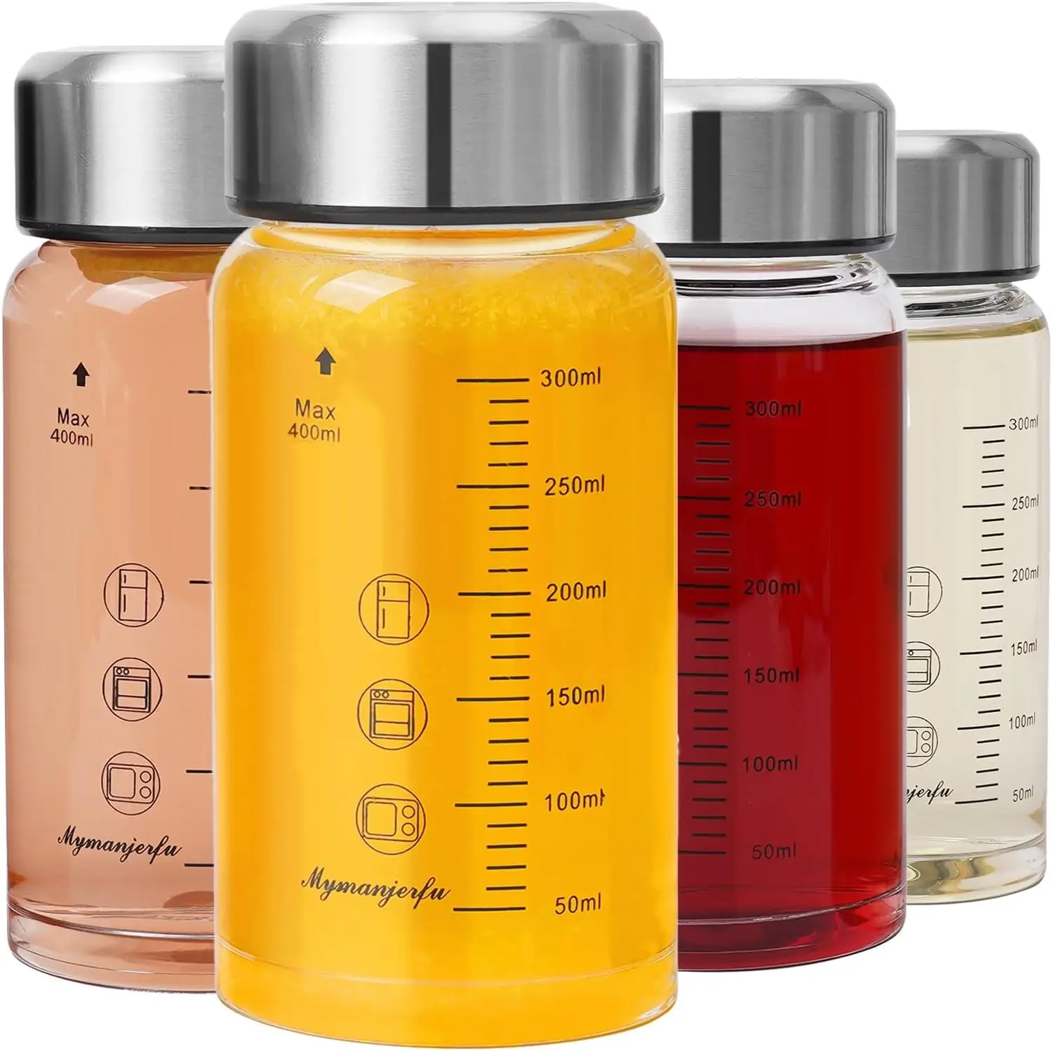 Glass Juice Bottles 4 Pack 12 oz - Wide Mouth Water Bottles with Stainless Steel Lids, BPA Free, Leak Proof, Reusable for
Glass Juice Bottles 4 Pack 12 oz - Wide Mouth Water Bottles with Stainless Steel Lids, BPA Free, Leak Proof, Reusable for