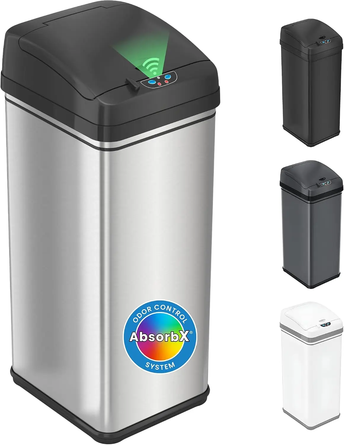 13 Gallon Sensor Trash Can, Automatic Motion Activated Kitchen Garbage Bin, 50L Stainless Steel, Touchless, Pet Lock, Odor Filter, Silver
13 Gallon Sensor Trash Can, Automatic Motion Activated Kitchen Garbage Bin, 50L Stainless Steel, Touchless, Pet Lock, Odor Filter, Silver