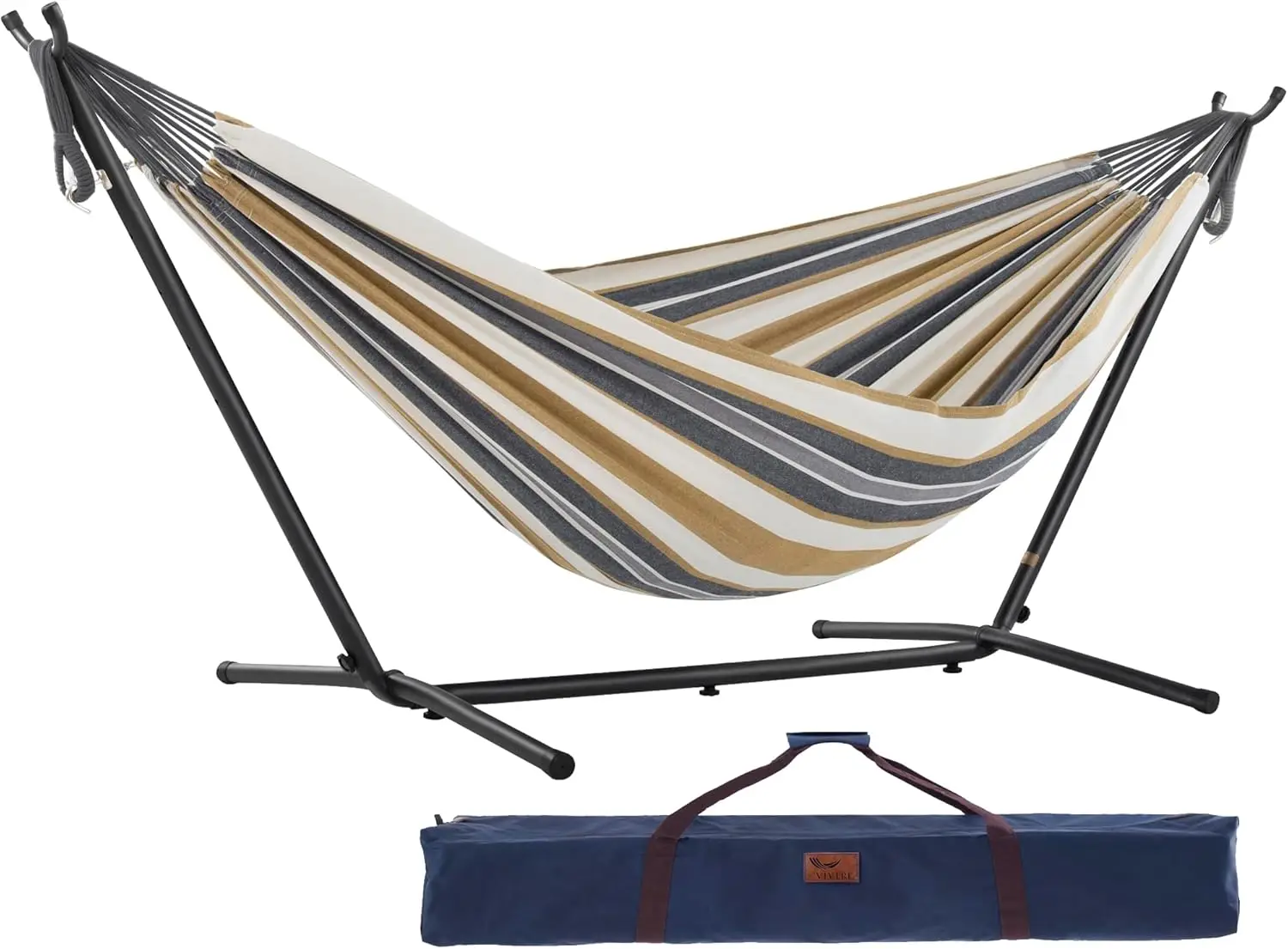 Double Cotton Hammock with Space-Saving Steel Stand, Upgraded Polyester End Strings, 450 lb Capacity, Premium Carry Bag
Double Cotton Hammock with Space-Saving Steel Stand, Upgraded Polyester End Strings, 450 lb Capacity, Premium Carry Bag